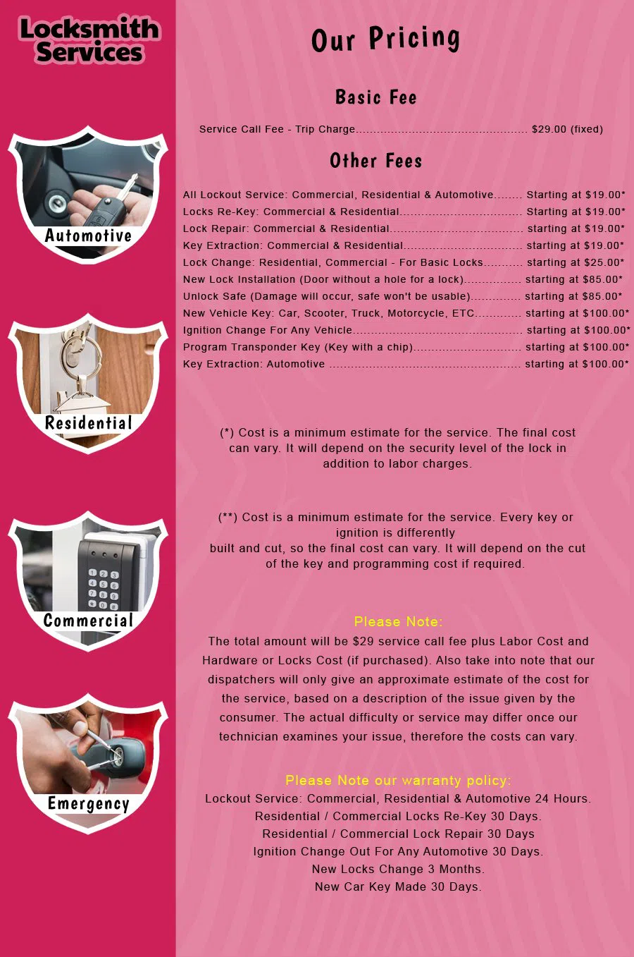 Saddle River NJ Locksmith Store Saddle River, NJ 201-345-1645 - price-list-c-18
